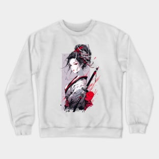 Beautiful Japanese girl with horns Crewneck Sweatshirt